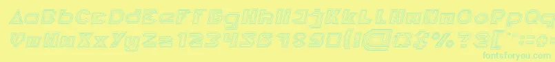 PYRAMID INVERTED Italic Font – Green Fonts on Yellow Background