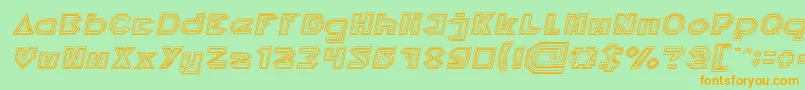 PYRAMID INVERTED Italic Font – Orange Fonts on Green Background