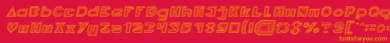 PYRAMID INVERTED Italic Font – Orange Fonts on Red Background