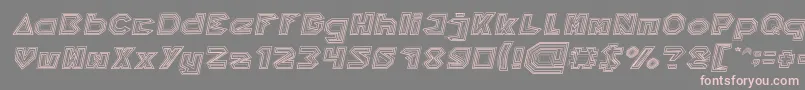 Czcionka PYRAMID INVERTED Italic – różowe czcionki na szarym tle