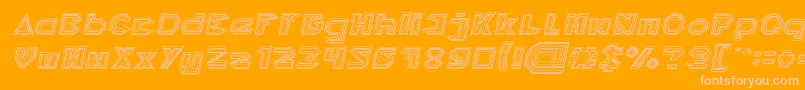 PYRAMID INVERTED Italic-Schriftart – Rosa Schriften auf orangefarbenem Hintergrund