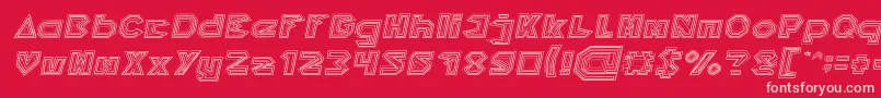 Czcionka PYRAMID INVERTED Italic – różowe czcionki na czerwonym tle