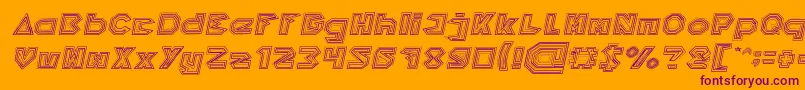 PYRAMID INVERTED Italic-Schriftart – Violette Schriften auf orangefarbenem Hintergrund