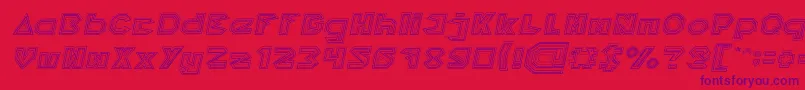 フォントPYRAMID INVERTED Italic – 赤い背景に紫のフォント