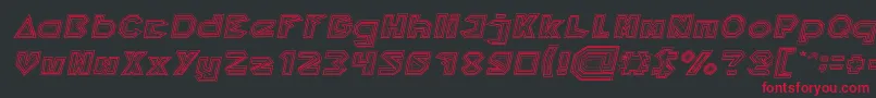 PYRAMID INVERTED Italic Font – Red Fonts on Black Background