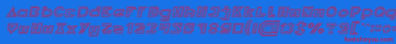 PYRAMID INVERTED Italic Font – Red Fonts on Blue Background
