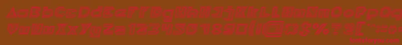 PYRAMID INVERTED Italic-Schriftart – Rote Schriften auf braunem Hintergrund