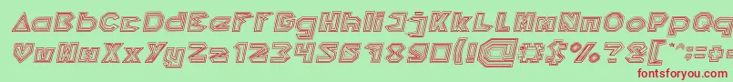 PYRAMID INVERTED Italic-fontti – punaiset fontit vihreällä taustalla