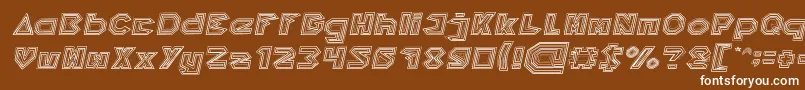 フォントPYRAMID INVERTED Italic – 茶色の背景に白い文字