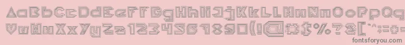 PYRAMID INVERTED-Schriftart – Graue Schriften auf rosa Hintergrund