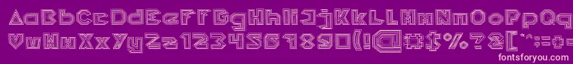 PYRAMID INVERTED-Schriftart – Rosa Schriften auf violettem Hintergrund