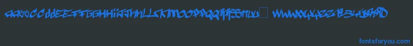 Pyromane Font – Blue Fonts on Black Background