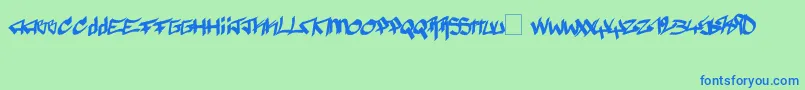 Fonte Pyromane – fontes azuis em um fundo verde