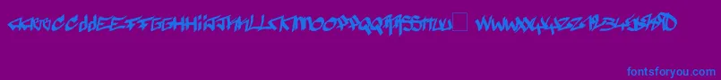 Police Pyromane – polices bleues sur fond violet