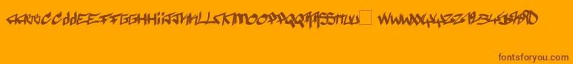 フォントPyromane – オレンジの背景に茶色のフォント