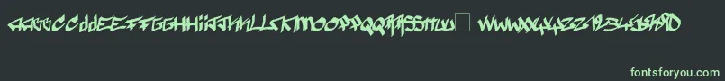 Pyromane-fontti – vihreät fontit mustalla taustalla