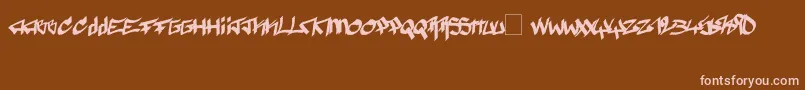Czcionka Pyromane – różowe czcionki na brązowym tle