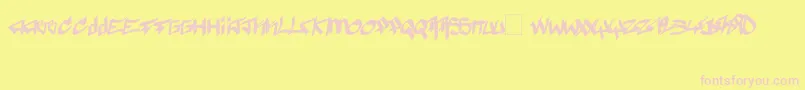 Pyromane Font – Pink Fonts on Yellow Background
