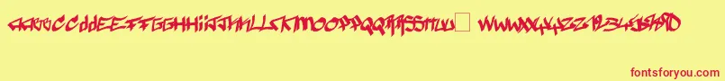 Pyromane Font – Red Fonts on Yellow Background