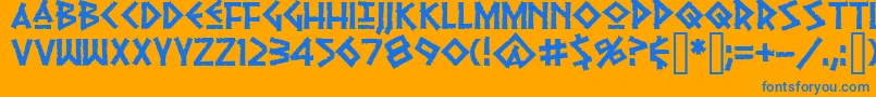 pythia Font – Blue Fonts on Orange Background