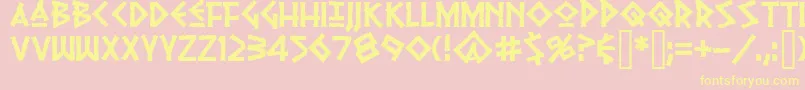 pythia Font – Yellow Fonts on Pink Background