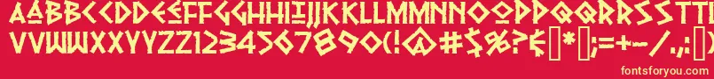 pythia Font – Yellow Fonts on Red Background