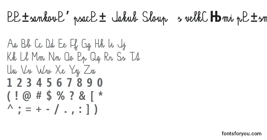 A fonte PР±sankovР’ psacР± Jakub Sloup   s velkСЊmi pР±smeny   optimalizovanР’ pro tisk – alfabeto, números, caracteres especiais