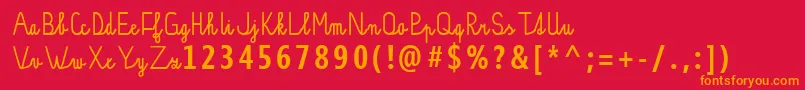 PР±sankovР’ psacР± Jakub Sloup   s velkСЊmi pР±smeny   optimalizovanР’ pro tisk Font – Orange Fonts on Red Background