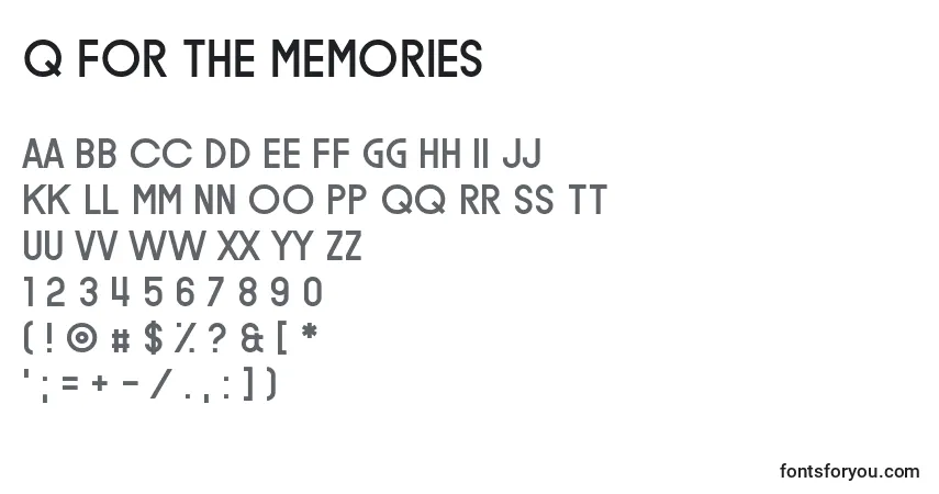 Q for the Memories Font – alphabet, numbers, special characters