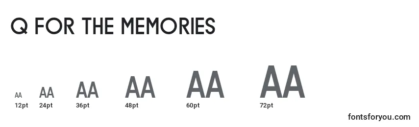 Q for the Memories Font Sizes