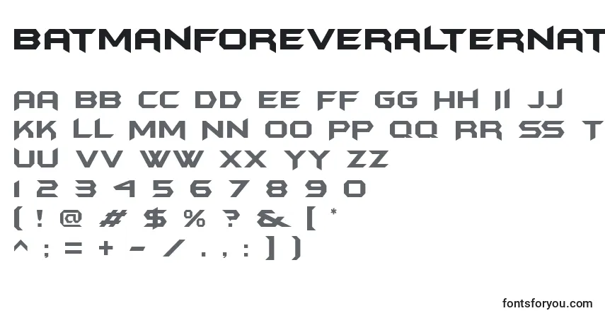 Batmanforeveralternate-fontti – aakkoset, numerot, erikoismerkit