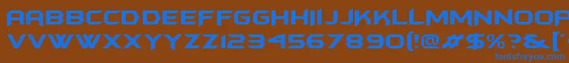 Batmanforeveralternate-Schriftart – Blaue Schriften auf braunem Hintergrund