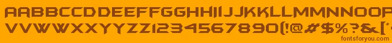 Batmanforeveralternate-Schriftart – Braune Schriften auf orangefarbenem Hintergrund