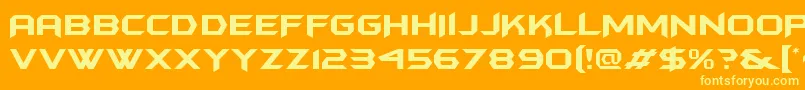 Batmanforeveralternate-Schriftart – Gelbe Schriften auf orangefarbenem Hintergrund