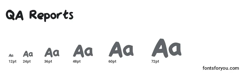 QA Reports Font Sizes