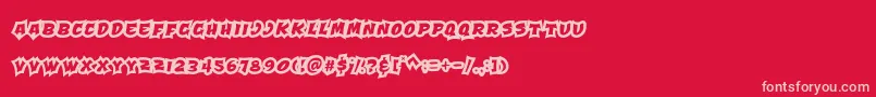 フォントQaddal Personal Use – 赤い背景にピンクのフォント