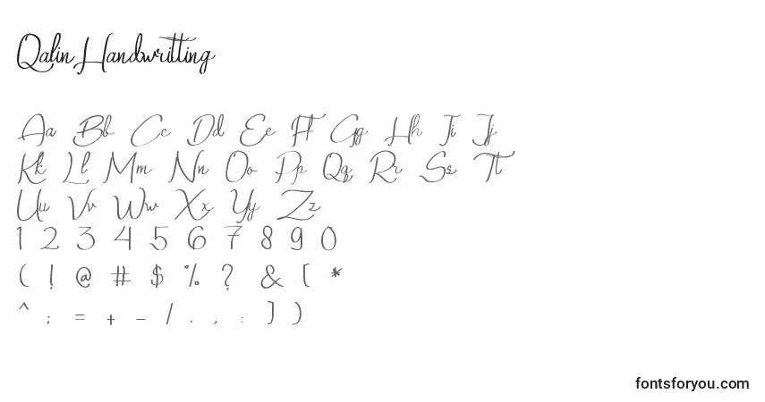 Schriftart QalinHandwritting – Alphabet, Zahlen, spezielle Symbole