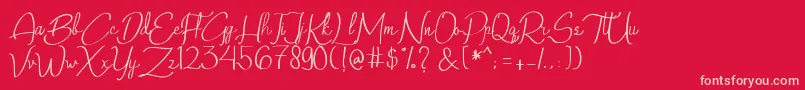 QalinHandwritting Font – Pink Fonts on Red Background