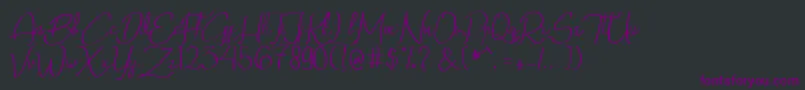 Fonte QalinHandwritting – fontes roxas em um fundo preto