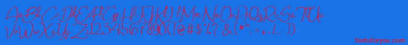 QalinHandwritting Font – Red Fonts on Blue Background