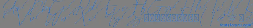 Qalistha-Schriftart – Blaue Schriften auf grauem Hintergrund