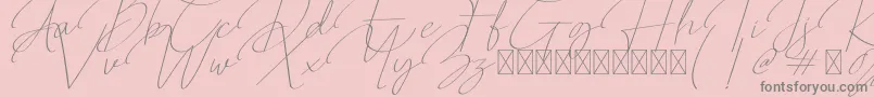 Qalistha-Schriftart – Graue Schriften auf rosa Hintergrund