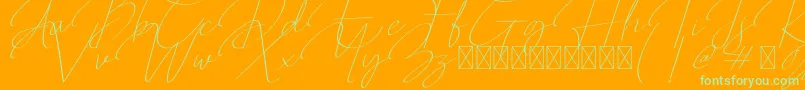 Qalistha Font – Green Fonts on Orange Background
