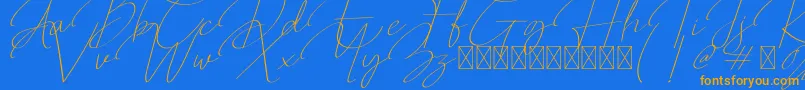 Qalistha Font – Orange Fonts on Blue Background