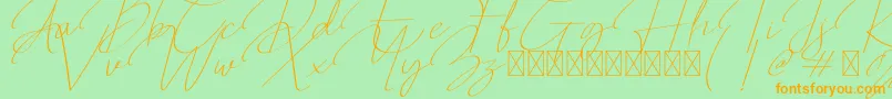Qalistha Font – Orange Fonts on Green Background