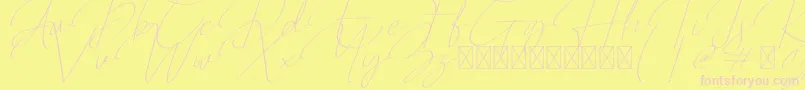 Saiba mais sobre a fonte Qalistha Fonte Qalistha – fontes rosa em um fundo amarelo