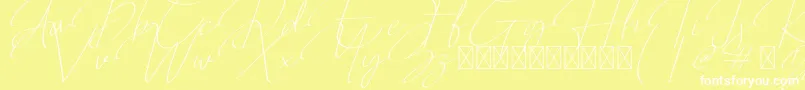 フォントQalistha – 黄色い背景に白い文字