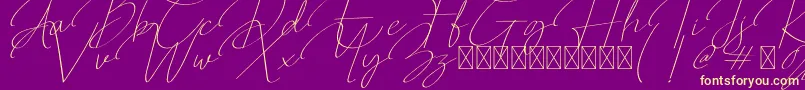 Qalistha Font – Yellow Fonts on Purple Background