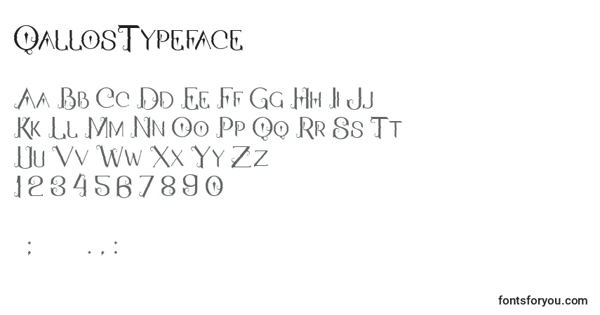 A fonte QallosTypeface – alfabeto, números, caracteres especiais