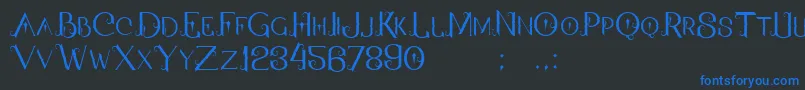 QallosTypeface Font – Blue Fonts on Black Background